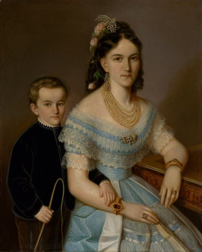 Portrait of Ludmila Zmeškalová née Pongráczová with Her Son Josef by Peter Michal Bohúň